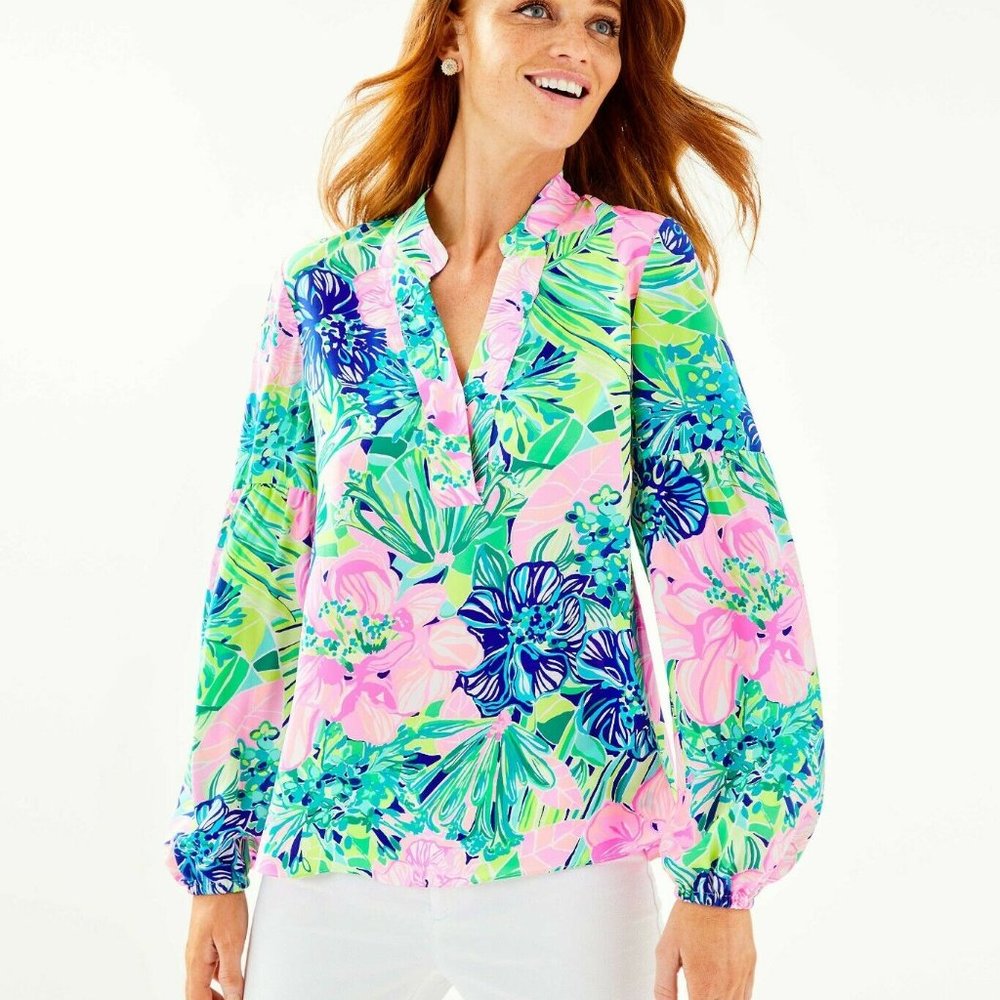 Lilly Pulitzer Shea Silk Tunic Top, XS